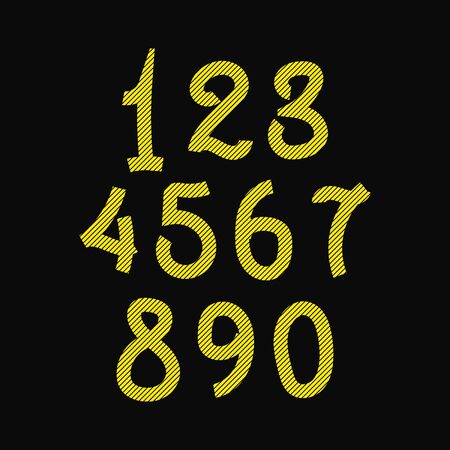 Stylish number set design vector graphic elementのイラスト素材