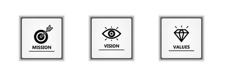 mission vision values icon design vectorのイラスト素材