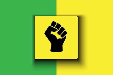 raising hand icon , black lives matter background design vectorのイラスト素材