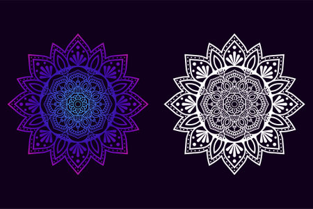 Elegant Mandala Wedding Coloring Book Pattern Designのイラスト素材
