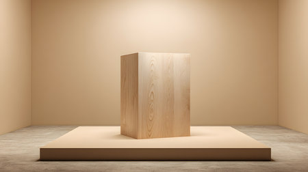 An elegant bookshelf is highlighted by a spotlight in a warm-toned room setting, perfect for displaying literature.の素材