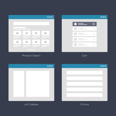 Website Wireframe Layouts UI Kits for Site map and Ux Designのイラスト素材