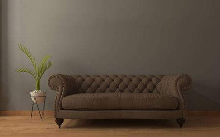 3D Realistic Mockup of living room Interiorの写真素材