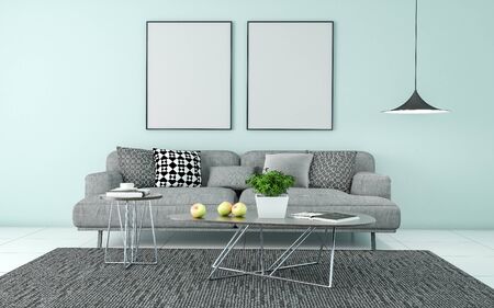 3D Realistic Mockup of living room Interiorの写真素材
