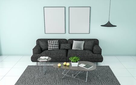 3D Realistic Mockup of living room Interiorの写真素材