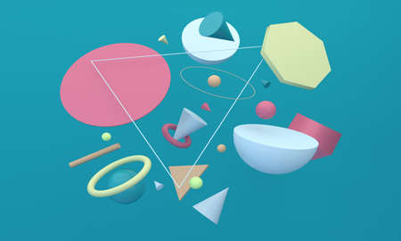3D geometric shapes background