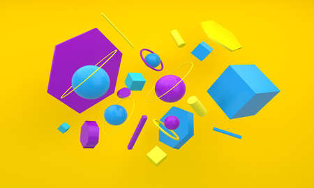 3D geometric shapes background