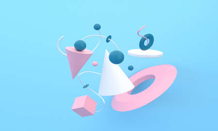 3D geometric shapes background