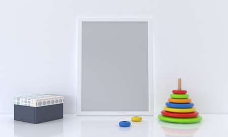 Kids photo frame Mockup Designの写真素材