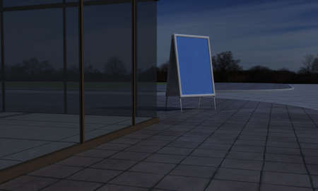 Empty Outdoor Advertising board A Stand Mockup Design