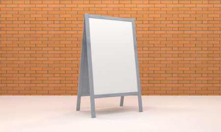 Empty Outdoor Advertising board A Stand Mockup Designの写真素材