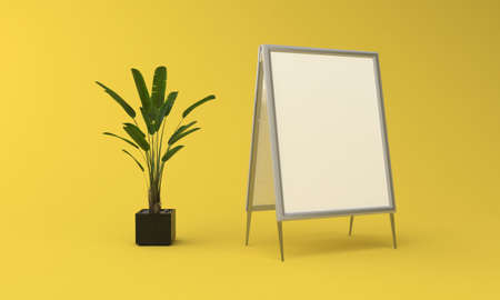 Empty Outdoor Advertising board A Stand Mockup Design