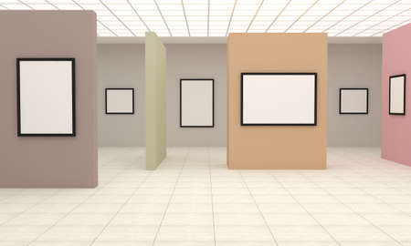 Art Gallery Frames Mockupの写真素材