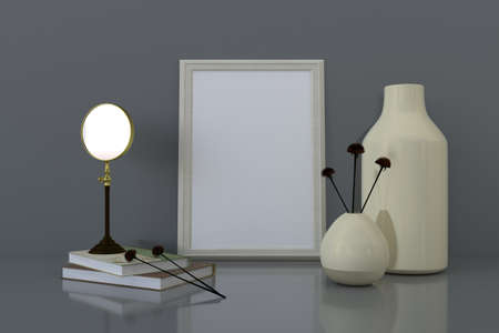 Empty Photo Frame Mockup Design Mockupの写真素材