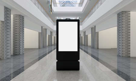Totem and Kiosk Digital Signage 3d Rendered