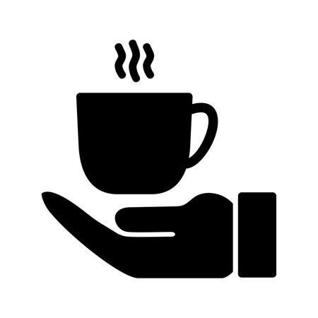 Serve Tea Glyph Iconのイラスト素材