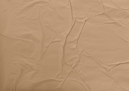 Brown Glue, Wrinkled and Crumpled Paper Textureの写真素材