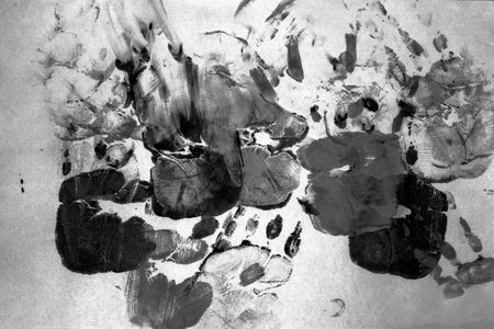 Black and white, greyscale, monochrome, Hand painted Watercolor Backgroundsの写真素材