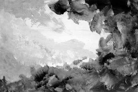 Black and white, greyscale, monochrome, Hand painted Watercolor Backgroundsの写真素材