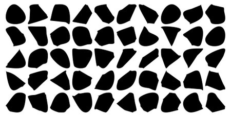 Abstract contemporary aesthetic liquid shapes, organic shapes, random blobs, Fluid Liquid Shape V1 50 SET 1のイラスト素材