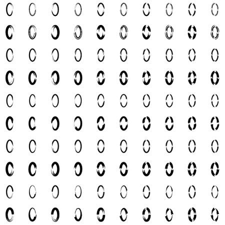 Abstract Circle Shapes Set, Grunge Oval Thin line bold line, filled glyph shape, Brush Stroke Contemporary Aesthetic Shape bundle 100, 50のイラスト素材