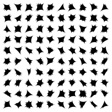 Abstract sparkle shape, sign and Contemporary Symbols Set 100, 50 Setのイラスト素材