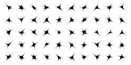 Abstract sparkle shape, sign and Contemporary Symbols Set 100, 50 Setのイラスト素材
