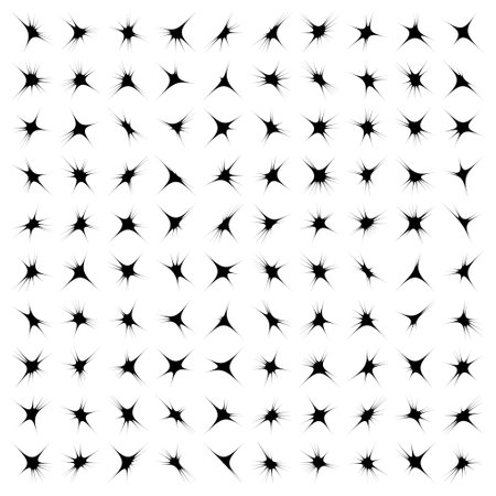 Abstract sparkle shape, sign and Contemporary Symbols Set 100, 50 Setのイラスト素材