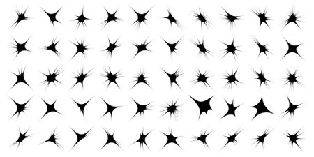 Abstract sparkle shape, sign and Contemporary Symbols Set 100, 50 Setのイラスト素材