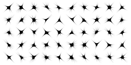 Abstract sparkle shape, sign and Contemporary Symbols Set 100, 50 Setのイラスト素材