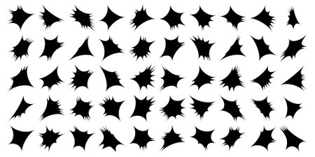 Abstract sparkle shape, sign and Contemporary Symbols Set 100, 50 Setのイラスト素材