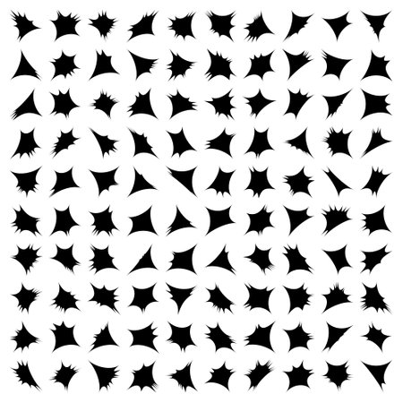 Abstract sparkle shape, sign and Contemporary Symbols Set 100, 50 Setのイラスト素材