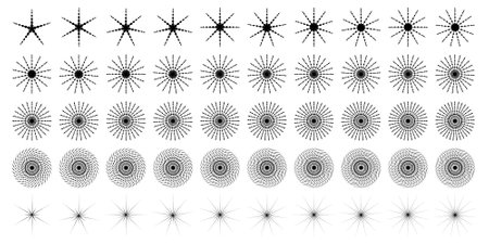 Abstract sparkle shape, sign and Contemporary Symbols Set 100, 50 Setのイラスト素材