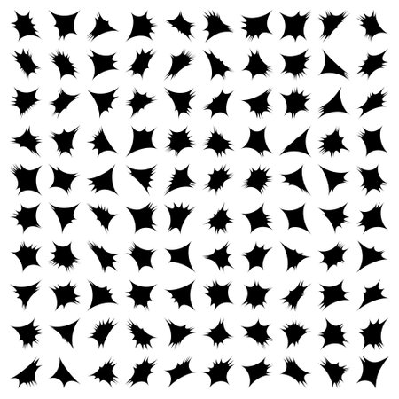 Abstract sparkle shape, sign and Contemporary Symbols Set 100, 50 Setのイラスト素材