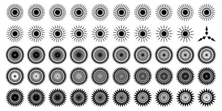 Abstract sparkle shape, sign and Contemporary Symbols Set 100, 50 Setのイラスト素材