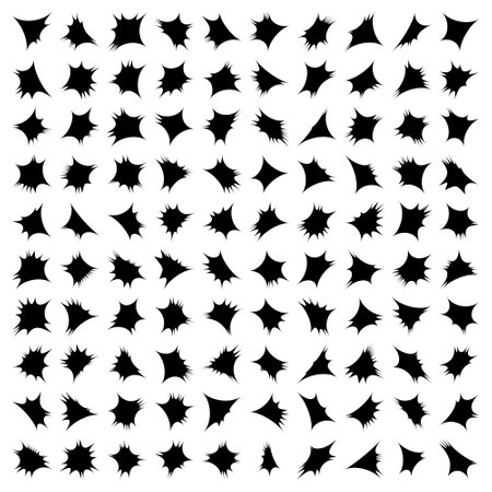 Abstract sparkle shape, sign and Contemporary Symbols Set 100, 50 Setのイラスト素材