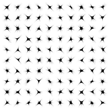 Abstract sparkle shape, sign and Contemporary Symbols Set 100, 50 Setのイラスト素材