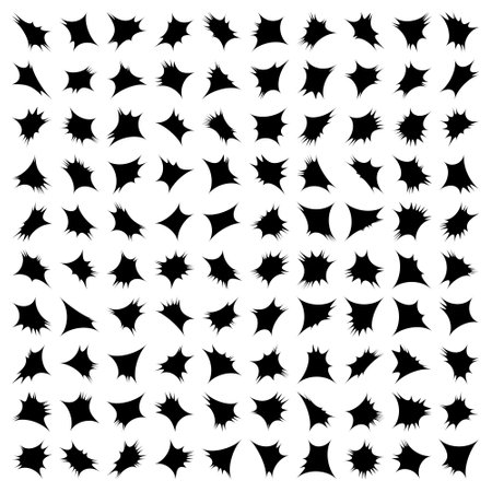 Abstract sparkle shape, sign and Contemporary Symbols Set 100, 50 Setのイラスト素材