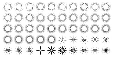Abstract sparkle shape, sign and Contemporary Symbols Set 100, 50 Setのイラスト素材