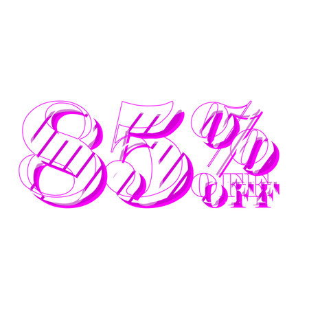 85 Percent Discount Offers Tag with Stripe Style Designの写真素材