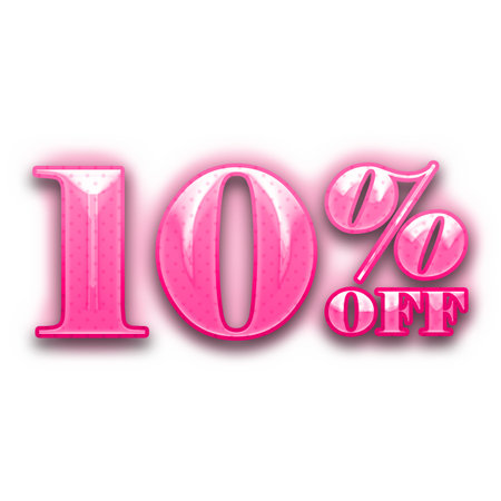 10 Percent Discount Offers Tag with Pink Style Designの写真素材