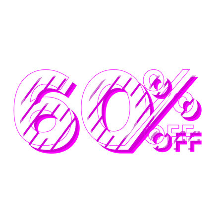 60 Percent Discount Offers Tag with Stripe Style Designの写真素材