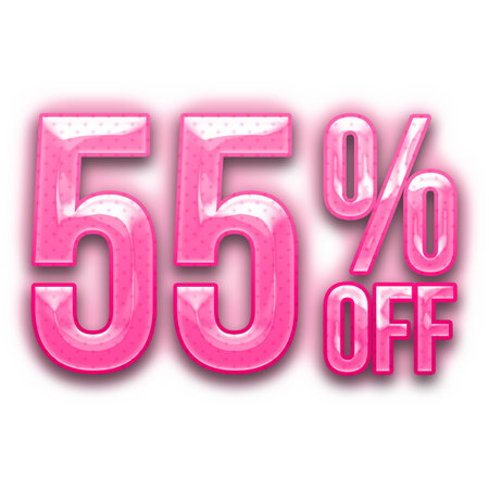 55 Percent Discount Offers Tag with Pink Style Design