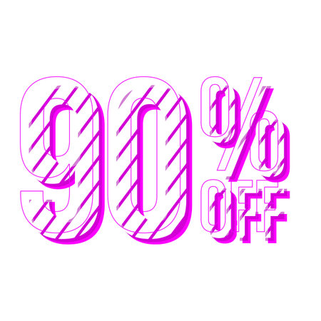 90 Percent Discount Offers Tag with Stripe Style Designの写真素材