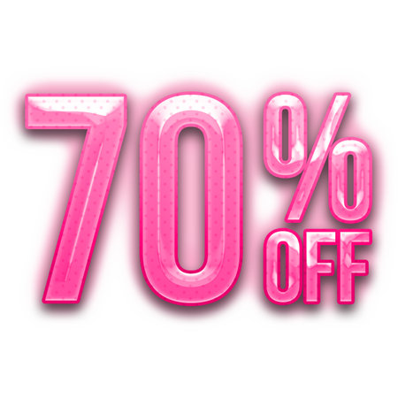 70 Percent Discount Offers Tag with Pink Style Designの写真素材