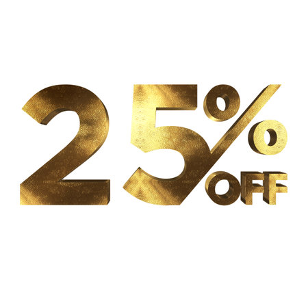25 Percent Discount Offers Tag with Gold Style Designの写真素材