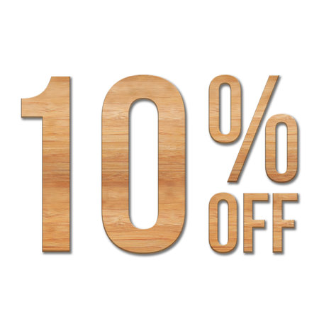10 Percent Discount Offers Tag with Oak Style Designの写真素材