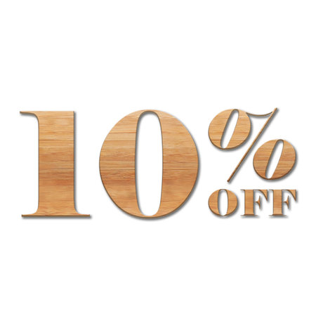 10 Percent Discount Offers Tag with Oak Style Designの写真素材