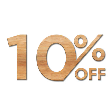 10 Percent Discount Offers Tag with Oak Style Designの写真素材