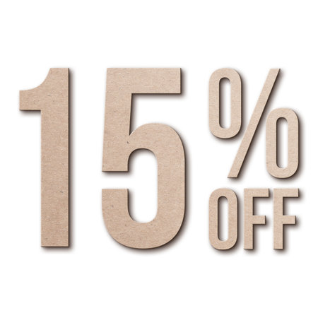 15 Percent Discount Offers Tag with Card Board Style Design